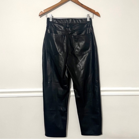 Abercrombie • ankle straight ultra high rise vegan faux leather pants sz 26 / 2S - Picture 6 of 7